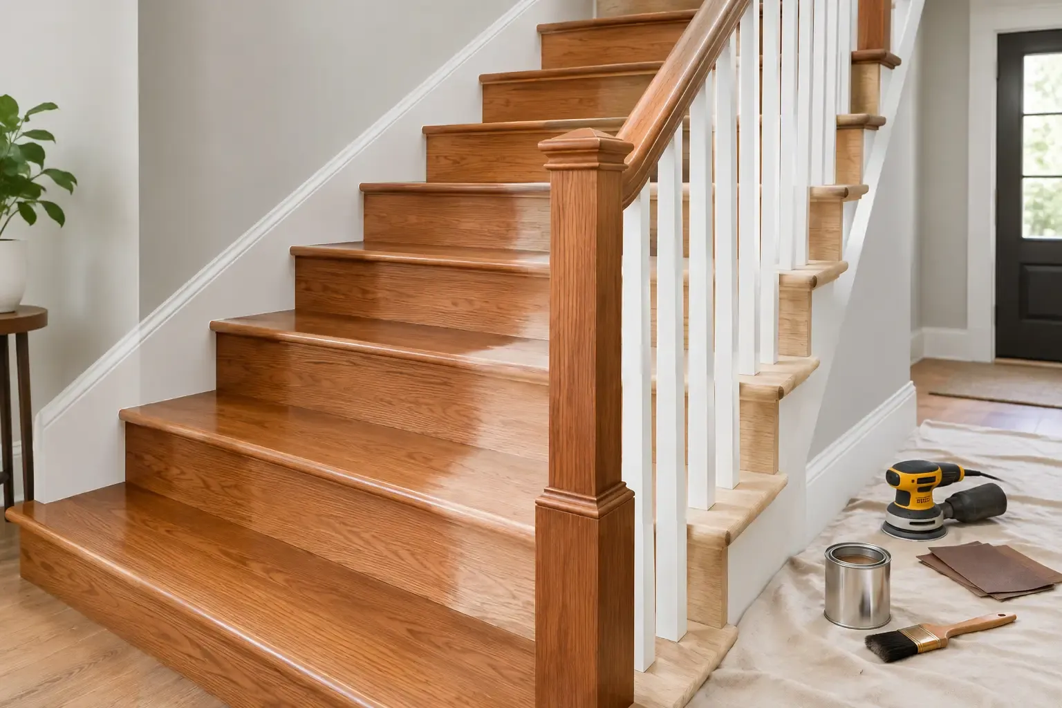 How to Refinish Hardwood Stairs and Railings