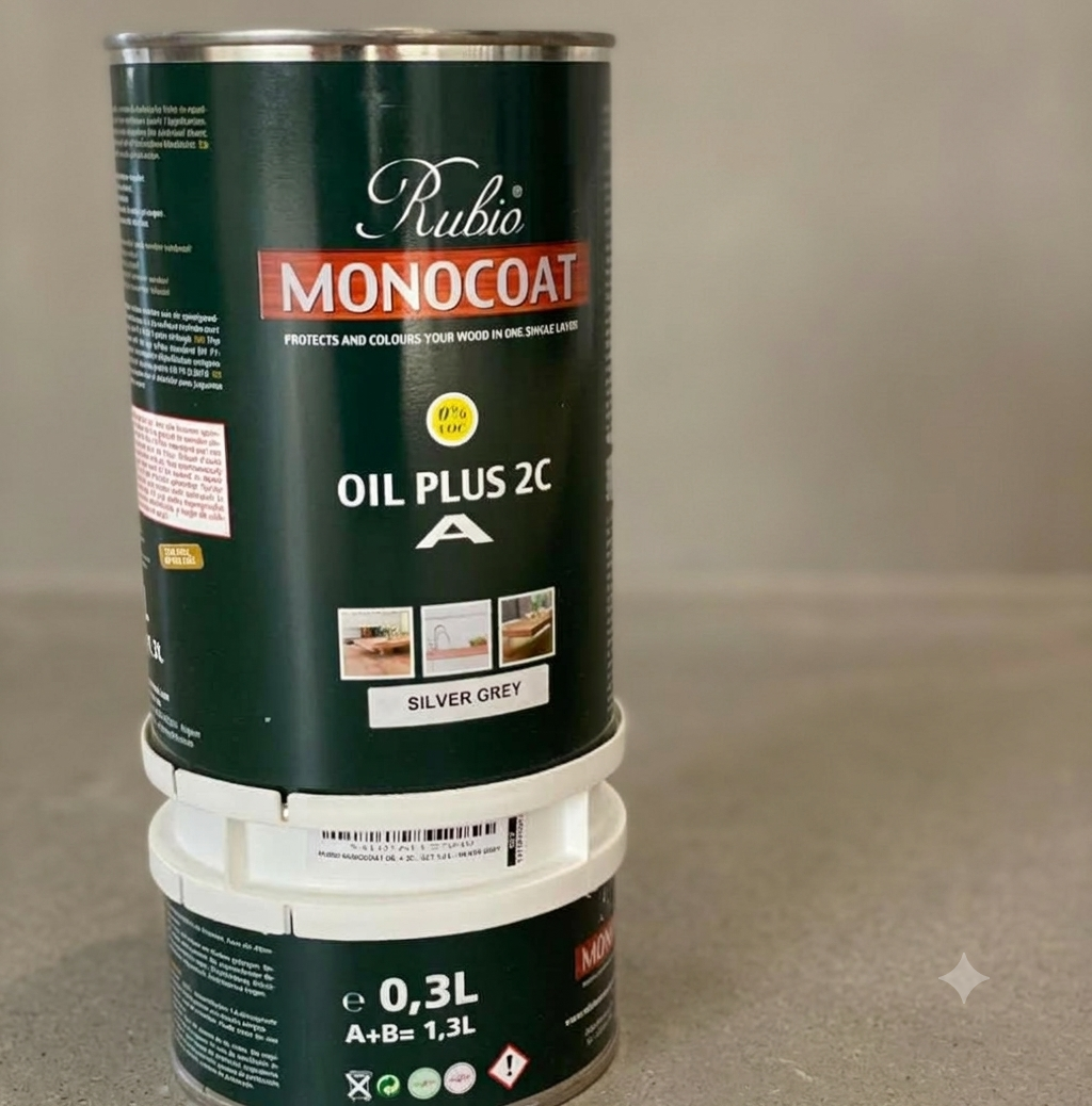 Rubio Monocoat Oil Plus 2C hardwood floor finish cans